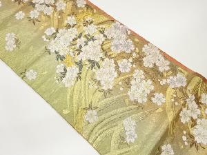 曲線に桜尽くし模様織出し袋帯